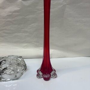 Vintage Italian skinny Red vase